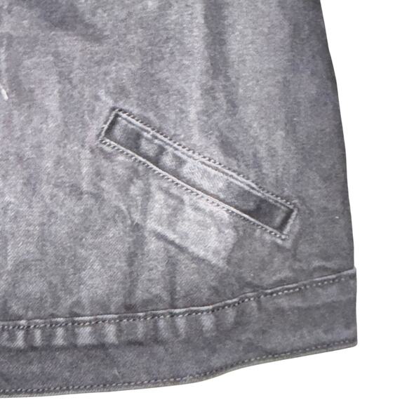 Old Navy Cropped Denim Jacket Women's Size XL Black Jack Button Front Pockets - Picture 5 of 8